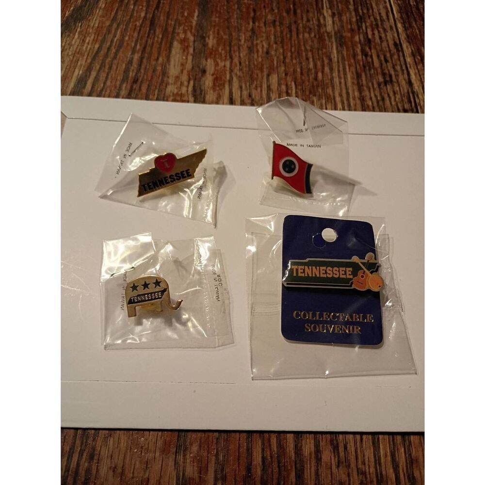 Tennessee State Pin Lot Enamel Hat Lapel Pins Souvenir Set 4pc NEW